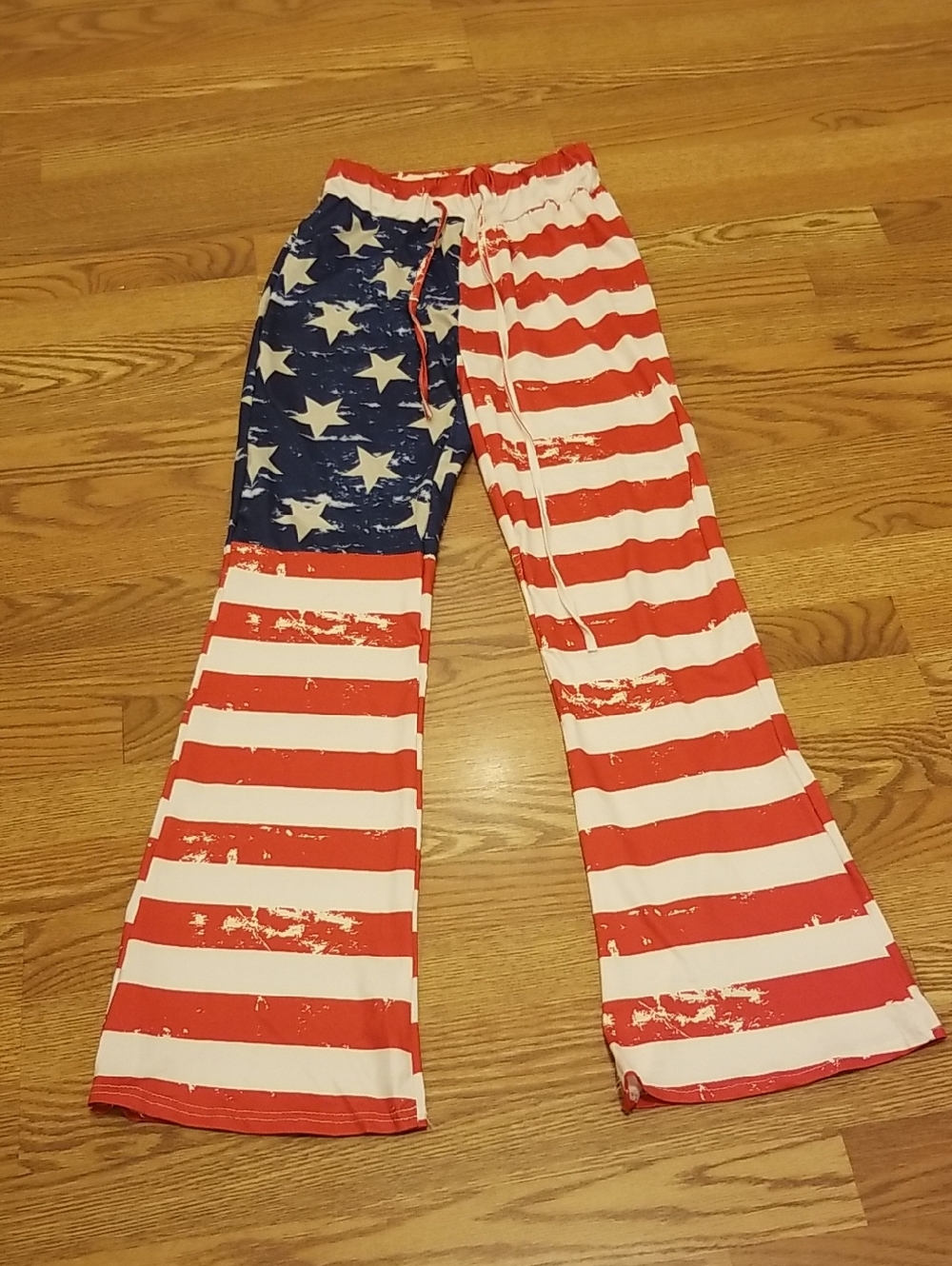 Women's  Flag-Print Wide Leg Pants - Red, White & Blue
